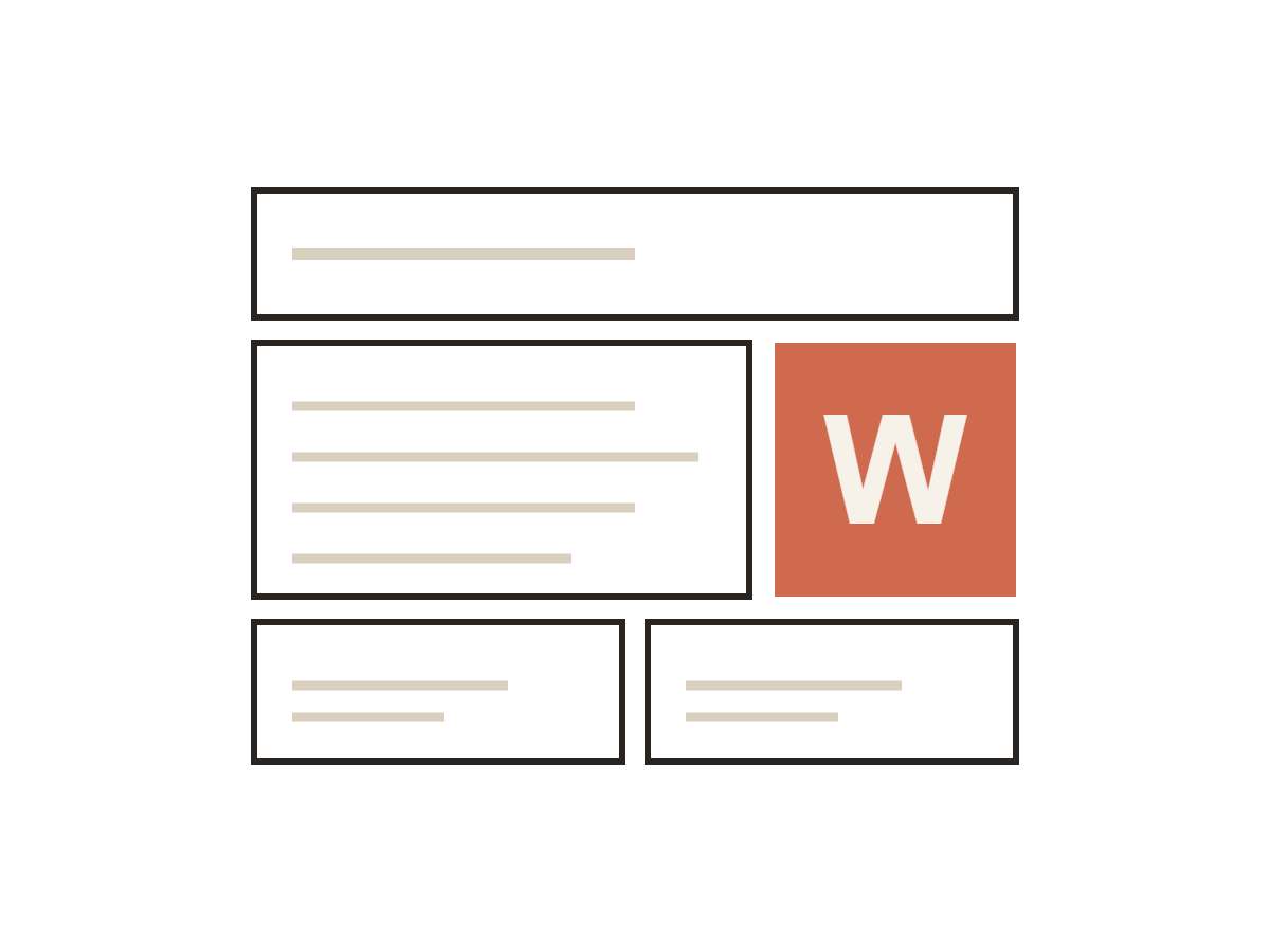 WordPress blokk-szerkesztő illusztráció